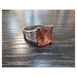 Sterling Silver Ring with Pink Stone