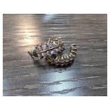 Gold-Tone Hoop Earrings with Clear Stones