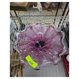 Pink and Clear Art Glass Bowl