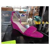 Torrid Fuchsia Wedge Sandals, Size 10W