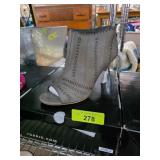 Torrid Gray Peep-Toe Wedge Booties
