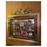 Gold-Tone Wall Mirror With Display Shelves