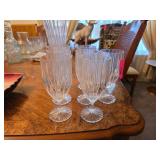 Six Clear Crystal Goblets