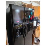 Black Side-By-Side Refrigerator and Freezer