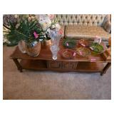 Wooden Coffee Table With Storage Cabinet