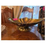 Hammered Brass Decorative Bowl with Handle Detaili
