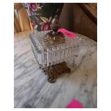 Glass Box With Decorative Metal Base