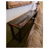 Wood and Glass Console Table With Shelf