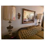 Ornate Table Lamps With Hanging Crystals