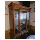 Wood Display Cabinet With Glass Doors