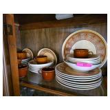 Brown and Tan Ceramic Dishware Set
