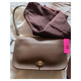 Coach Brown Leather Shoulder Bag With Dust Covers
