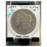 1897-O Morgan Silver Dollar C. Fine 45