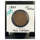 1905 Indian Head Cent in F/VF Condition