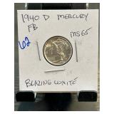 1940 D Mercury Dime MS65 FB