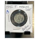 1942 P Mercury Dime in Protective Holder