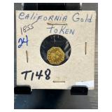 1855 California Gold Token in Holder