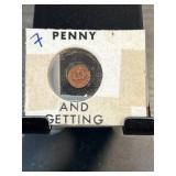 Encased Penny Coin in Custom Holder