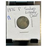 1876 P Seated Liberty Dime Coin