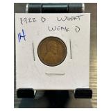 1922-D Wheat Cent With Weak D