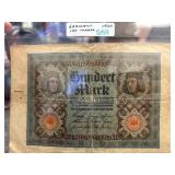 1920 Germany 100 Mark Banknote