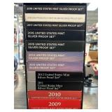 United States Mint Silver Proof Sets 2009-2018