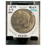 1972 Eisenhower Dollar T.3 MS63 Coin