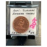 1838 Anti-Slavery Token Restraike