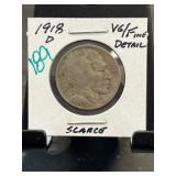 1918-D Buffalo Nickel VG/Fine Detail