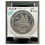 American Numismatic Association California Token