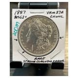 1887 Morgan Dollar VAM-27A MS62+