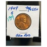 1949-S Lincoln Wheat Cent MS65+ Gem Red