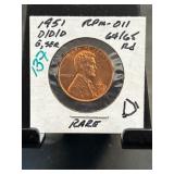 1951-D/D/D Lincoln Wheat Cent RPM-011 RD Condition