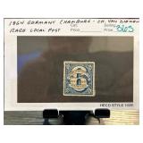 1864 Germany Hamburg Local Postage Stamp
