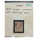 1879 6-Cent Lincoln War Dept Stamp