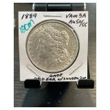 1889 Morgan Silver Dollar VAM 3A AU 55