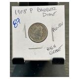 1908 P Barber Dime in High Grade
