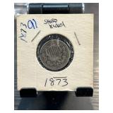 1873 Shield Nickel in Holder