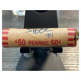 Roll of Steel Pennies in Paper Wrapper