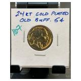 24K Gold-Plated Buffalo Nickel