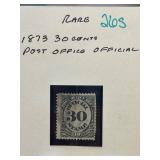 1873 30 Cents Post Office Official Stamp