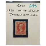 Rare 1879 2-Cent Jackson Official Stamp
