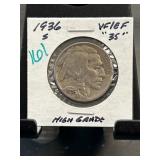 1936-S Buffalo Nickel in High Grade