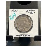1937 Buffalo Nickel in EF40 Condition