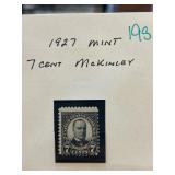 1927 Mint 7-Cent McKinley Stamp