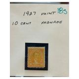 1927 Mint 10-Cent Monroe Stamp