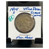 1914 Buffalo Nickel With Full Horn