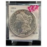 1881-S Morgan Silver Dollar in Protective Case