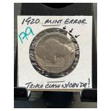 1920 Buffalo Nickel Mint Error Coin