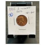 1955-S Wheat Penny in XF-AU Condition